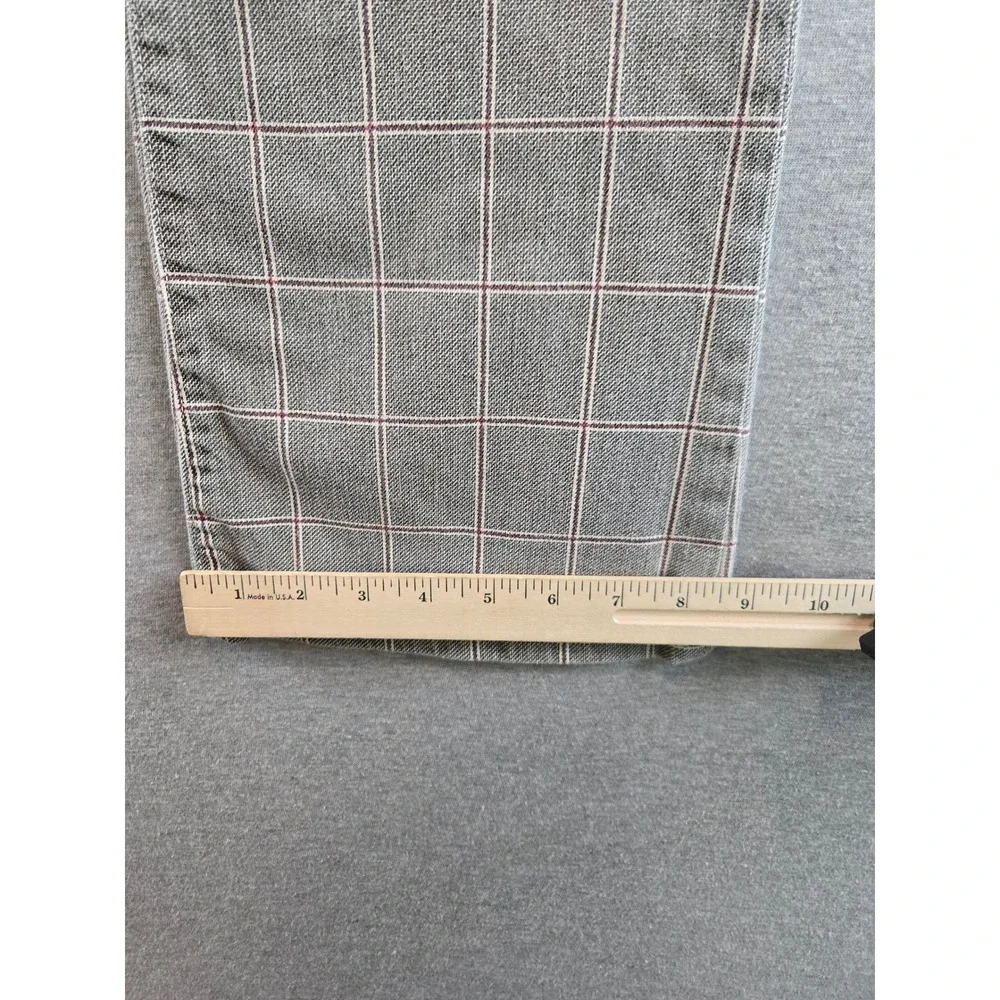FRAME Le Crop Mini Boot Jeans Women 29 Grey Windowpane Plaid Cropped Flare Pants - Picture 10 of 13